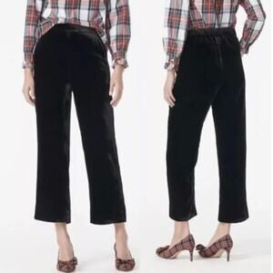 Womens J.Crew Black Velvet Easy Pull-On Pants Size 8